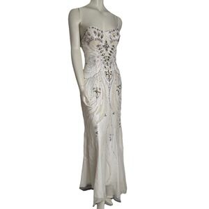 Alyce Paris Wedding Dress Strapless Size 4 PROJECT Embellishments Blingcore Glam